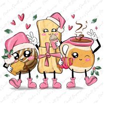 Mexican Christmas pan dulce cartoon characters png, Merry Christmas png, Happy New Year png, Christmas png, sublimate de