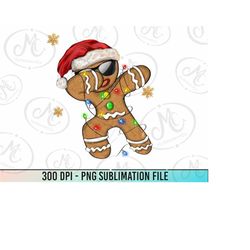 Dabbing cookie png sublimation design download, Gingerbread png, Merry Christmas png, Happy New Year png, sublimate desi