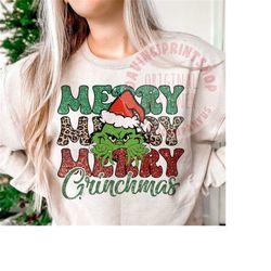 Merry Grinchmas Sublimation, Merry Merry Christmas Png, Christmas Sublimation, Retro Christmas Png, Christmas Sublimate,