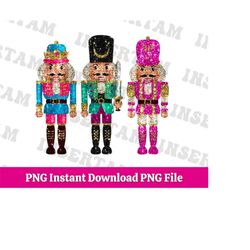 Preppy Nutcracker, Faux Sequin, Christmas PNG, Retro Design, Sublimation Design, Digital Download, PNG File, Festive, Ch
