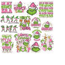 Christmas Pink Grinc Png Bundle, Vintage Grinc Christmas Png, Christmas Cartoon Png, Funny Christmas Png, Pink Christmas
