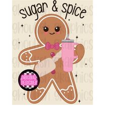 Sugar & Spice Gingerbread Stanley Tumbler Inspired Belt Bag PNG Bundle Sublimation Design Download Bougie Boojee Christm