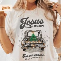 Jesus Is The Reason For the Season, Retro Christian PNG Duo, Christmas Christian png, Christmas T-shirt Sublimation, Jes