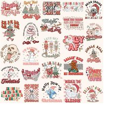 Funny Christmas Svg Png Bundle Retro Jolly AF Hot Cocoa Girls Sleigh All Day Dead But Merry Jingle Bells Rockin Ho Ho Ho