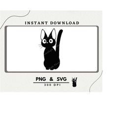 black cat png and svg- digital download, digital sticker, printable