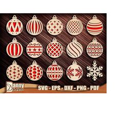 Christmas Balls svg, Christmas Decorations Cut Files, Christmas Tree Ornaments SVG, Laser cut files, Cricut, Silhouette,