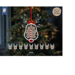 Family Members Reindeer Ornament Laser SVG, Christmas Ornament SVG, Family members laser, Personalized gift, Tree Hangin