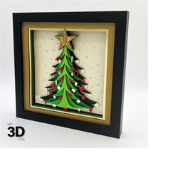3d christmas tree 2 svg - 3d christmas svg - christmas shadow box svg - for cricut - for silhouette