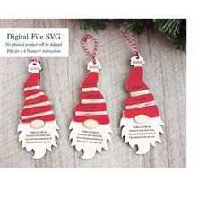 Personalized Kids Growth Ornament Digital File / Childrens Height Keepsake SVG / Santa Stocking Stuffer / Christmas Tree