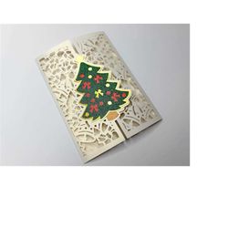 Christmas Cards SVG Files Cricut Gate Fold Card Templates Christmas Tree Cards Cricut Silhouette Cameo Laser Cut Christm