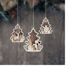 multilayer christmas tree ball ornaments svg laser cut file glowforge christmas bauble ornament tree decor dxf christmas