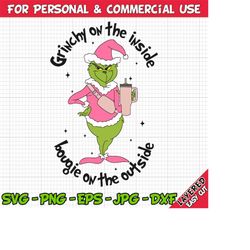 Pink Bougie Christmas Grinch Pink Svg | Bougie Preppy Grinch Png, Preppy Grinch Png, Printable, Cricut & Silhouette file
