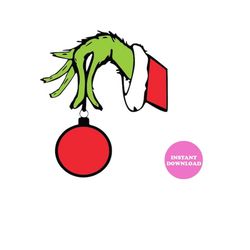 Grinch Hand Svg Layered Item, Clipart, Cricut, Digital Vector Cut File, Svg, Png, Dxf, Eps, Files
