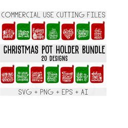 Christmas Pot Holder SVG Bundle, Potholder svg, Christmas svg, Oven Mitt SVG, Kitchen SVG, Baking Svg, Funny Kitchen Quo