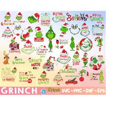 900 Files The Grinch Bundle, 193 UNIQUE DESIGN, Grinch Christmas Svg,  Grinch Clipart Files, Files for Cricut & Silhouet