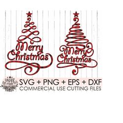 Merry Christmas Svg / Commercial Use / Buffalo Plaid Christmas Tree Svg / Christmas Svg/Christmas Svg/Designs Cricut Cut