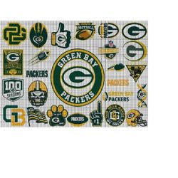 15 Green Bay Packerrs Football SVG PNG Bundle, svg Sports files, Svg For Cricut, Clipart, Football Cut File, Layered SVG