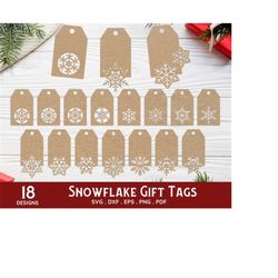 BUY 4 GET 50 OFF Snowflake Christmas Gift Tags svg bundle for Cricut Glowforge - Snowflakes gift tag svg cut file and la