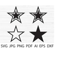 Cowboy Star Svg Star Svg Instant Download Svg Files For Cricut Star Outline Design Svg Double Star Svg Star Silhouette S