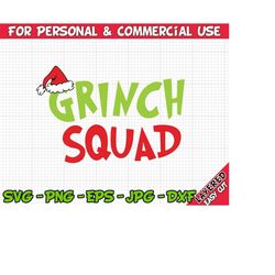 Grinch Squad Svg Cricut Digital Vector Cut File Silhouette File, Grinch Clipart Cut Files, Svg, Png Dxf jpg Eps Clip Art