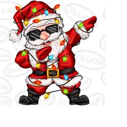 Dabbing Santa with Christmas lights png, Merry Christmas png, Happy New Year png, Sanra Claus png, sublimate designs dow