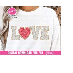 Glitter Love Png Valentine&39s Day Png Sublimation Design Chenille Patch Png Valentines Png Valentines Shirt Png Design