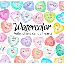 watercolor clipart valentine&39s candy hearts scrapbooking png graphics watercolour illustration sketch painting clip ar
