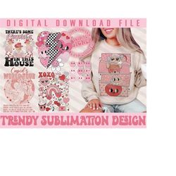 Retro Valentines PNG Bundle, Valentines Sublimation Design, Trendy Valentines Day Png, Love Png, Heart Png, Valentine Pn