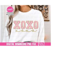 XOXO Png Sublimation Design Valentine&39s Day Png Faux Embroidery Png Valentine Png Faux Patch Png Valentine Shirt Png H