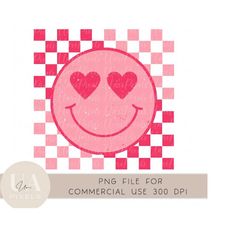 Cute Retro Smile with face Valentines Day PNG Commercial Use | Pink Face Valentine Png for sublimating T-shirt | Funny C