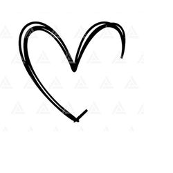Doodle Heart Svg, Open Heart Svg, Hand Drawn Heart Svg, Text Heart, Valentine&39s Day. Cut File Cricut, Png Pdf Eps, Vec