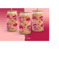 Cafecito Amor Cafecito y Chisme Valentine&39s Day PNG for UV DTF 16oz Can Glass Wrap Sublimation Design | Digital Downlo
