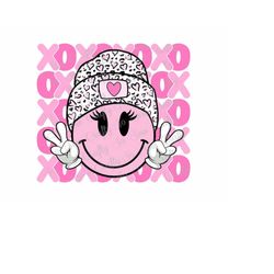 XOXO Valentine&39s Day Smiley Retro PNG, Valentine&39s Day Retro Design