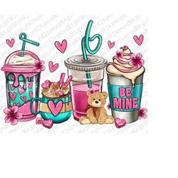Valentine&39s Day Coffee Cups Png Sublimation Design, Love Coffee Cup Png, Valentines Day Png, Valentines Day Coffee Cup