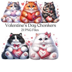 Valentines Day clipart bundle, Valentines Day cat clip art,valentines days clipart, Valentines Day cute cat, valentines