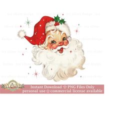 Retro Santa Christmas PNG Sublimation Design Gift, Vintage Christmas Sparkle Download, Vintage Santa Clipart, Retro Chri