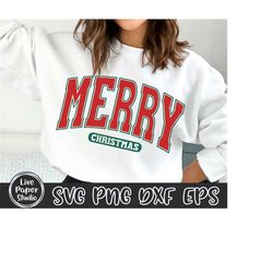 Merry Varsity Png, Merry Christmas SVG, Merry Christmas PNG, Christmas Sublimation Shirt SVG, Retro Christmas Svg, Digit