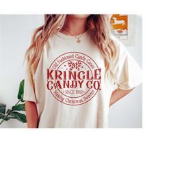Kringle Candy Co SVG PNG, Vintage Christmas SVG, Candy Cane Png, Retro Christmas Quote Shirt, Svg Files For Cricut
