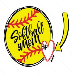 Softball Mom Heart Svg PNG, Mom Svg, Sport Svg, Softball Designs