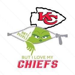 Grinch I Hate People But I Love My Chiefs Svg