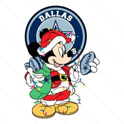 Mickey Mouse Christmas Dallas Cowboys Svg