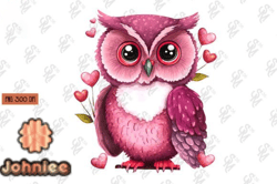 Cute Pink Owl Valentines Day Design 61
