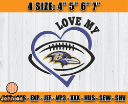 Ravens Embroidery, NFL Ravens Embroidery, NFL Machine Embroidery Digital, 4 sizes Machine Emb Files - 06&vangg