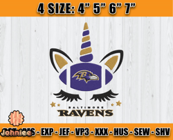 Ravens Embroidery, Unicorn Embroidery, NFL Machine Embroidery Digital, 4 sizes Machine Emb Files -23&vangg