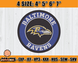 Ravens Embroidery, NFL Ravens Embroidery, NFL Machine Embroidery Digital, 4 sizes Machine Emb Files -25&vangg