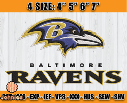 Ravens Embroidery, NFL Ravens Embroidery, NFL Machine Embroidery Digital, 4 sizes Machine Emb Files -26&vangg