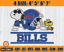 Buffalo Bills Embroidery, Snoopy Embroidery, NFL Machine Embroidery Digital, 4 sizes Machine Emb Files-01-Joh