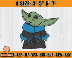 Panthers Embroidery, Baby Yoda Embroidery, NFL Machine Embroidery Digital, 4 sizes Machine Emb Files -28-Joh