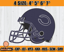 Bears Embroidery, NFL Bears Embroidery, NFL Machine Embroidery Digital, 4 sizes Machine Emb Files - 03 Johniee