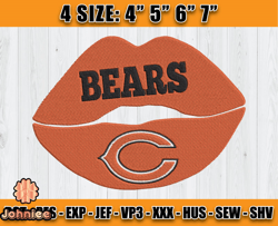 Bears Embroidery, NFL Girls Embroidery, NFL Machine Embroidery Digital, 4 sizes Machine Emb Files -12 Johniee